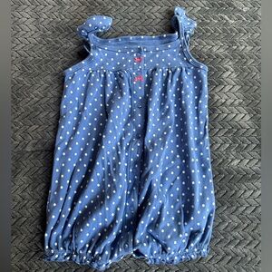Carter's Blue and White Polka Dot Romper